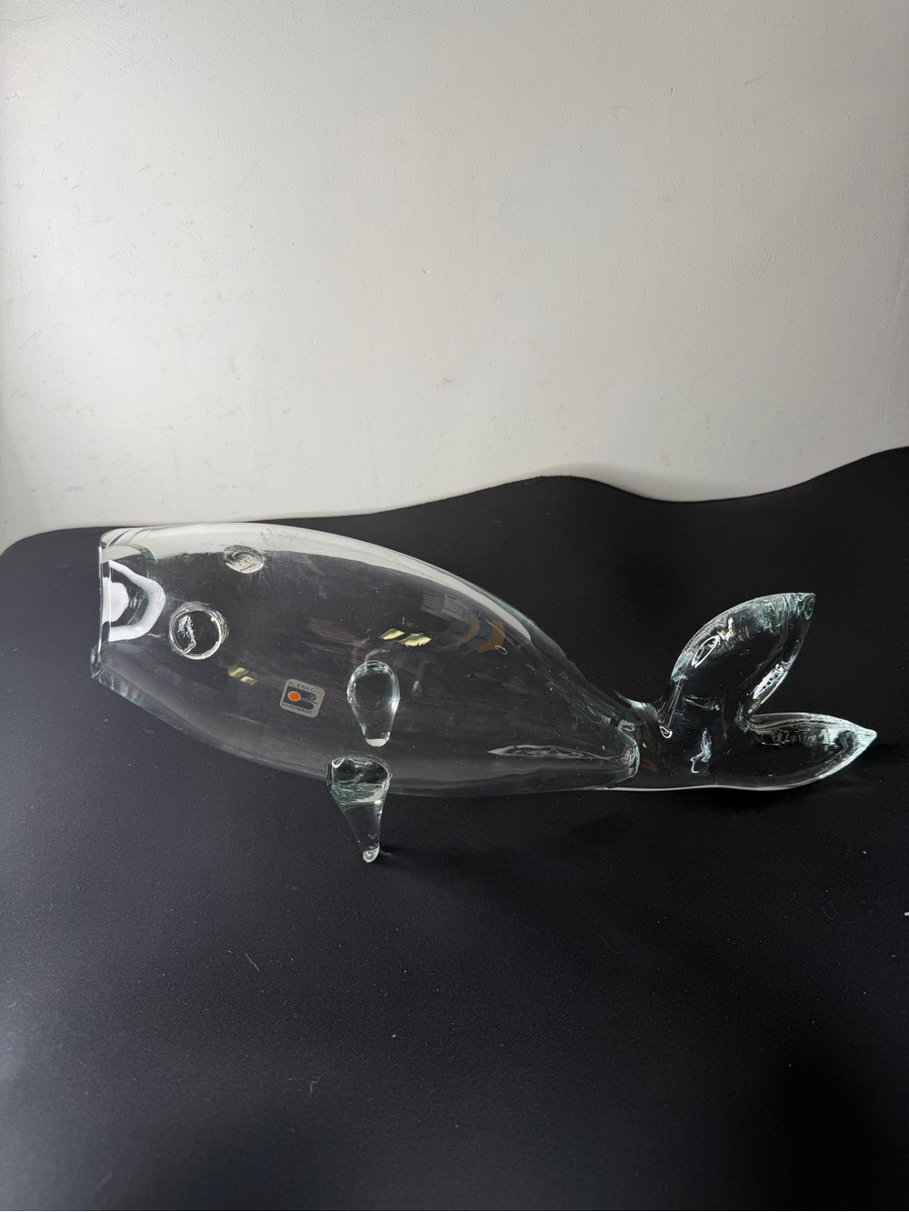 Vintage Blenko Winslow Anderson Glass Fish Bowl Vase Handmade Clear Crystal